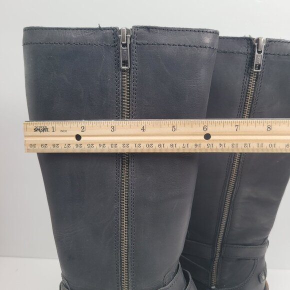 UGG Women’s Rosen Black Leather Tall Zip Up Boots S/N1008210 US Size 6 - Picture 9 of 12